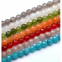 Perle D'Agate Facettée 8 mm (~48 Pièces/Fil)