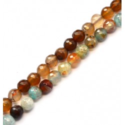 Perle D'Agate Facettée 8 mm (~48 Pièces/Fil)