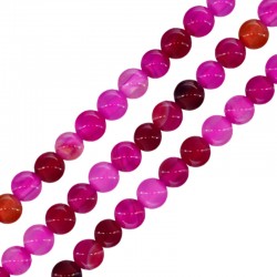 Perle Ronde en Agate Fuchsia 4 mm Ø0.9 mm