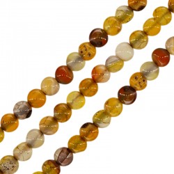 Perle Ronde en Agate Olive 4 mm Ø0.9 mm