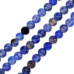 Perla di Agata Rotonda blu Scuro 4 mm Ø0.9 mm