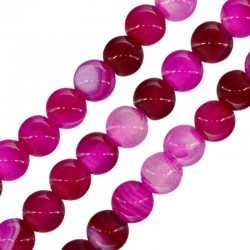 Perle D'Agate Ronde Fuchsia 6 mm