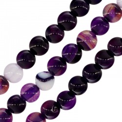 Agate Bead Round Dark Purple 6mm