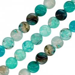 Perle D'Agate Ronde Bleue 6 mm