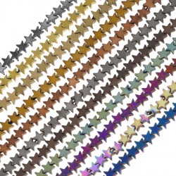 Hematite Slider Star Flat 6mm Ø0.8mm (80pcs) (40cm)