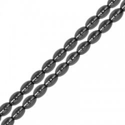 Αιματίτης Χάντρα Οβάλ Σωληνάκι 4x6mm Ø0.9mm (67τμχ) (40cm)