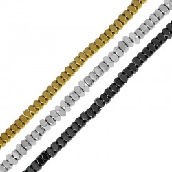 Αιματίτης Ροδέλα Πολυεδρική 2x3mm Ø0.9mm (200τμχ) (40cm)