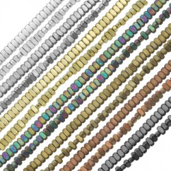 Hematite Tube Faceted 4x2mm Ø1mm (200pcs) (40cm)