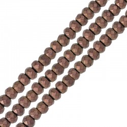 Αιματίτης Ροδέλα Πολυεδρική 3x2mm Ø0.8mm (200τμχ) (40cm)