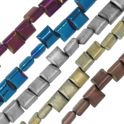 Αιματίτης Τετράγωνο Περαστό 10mm Ø1.2mm (40τμχ) (40cm)