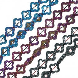 Hematite Bead Flower 12mm Ø1.2mm (34pcs) (40cm)