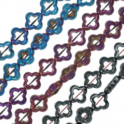 Αιματίτης Λουλούδι Περαστό 16mm Ø1.6mm (26τμχ) (40cm)
