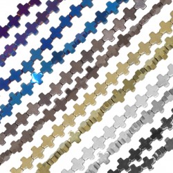 Αιματίτης Σταυρός Περαστός 4mm Ø0.8mm (94τμχ) (40cm)