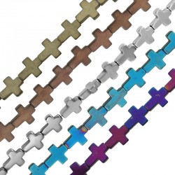 Croix Coulissante en Hématite 8 x 10 mm Ø 1 mm (40 Pièces) (40 cm)
