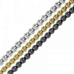 Perlina di Ematite Rotonda 6mm (Ø1.2mm) (67pz.) (40cm)