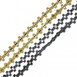 Entrepieza de Hematite Cruz 6mm (~40cm/tira)