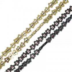 Entrepieza de Hematite Flor 6mm (~40cm/tira)