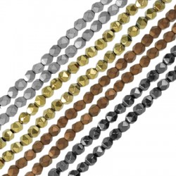 Perle Hématite Facettée 4 mm Ø1.1 mm (100 Pièces) (40 cm)