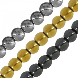 Perle Ronde en Hématite 8 mm Ø 2 mm (50 Pièces)