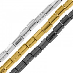 Αιματίτης Χάντρα Σωληνάκι 5x8mm Ø~1.2mm (~65τμχ)