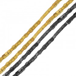 Perline di Ematite Cubiche 1.4 mm Ø0.8 mm (~250 Pezzi)