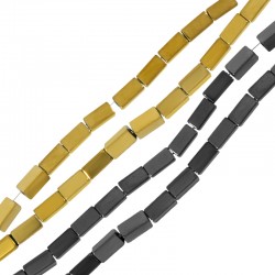Perline Tubolari Quadrate in Ematite 2x4 mm Ø0.8 mm (~94 Pezzi)