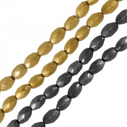 Perle Ovale en Hématite Facettée 3 x 5 mm Ø 0.8 mm (~88 Pièces)