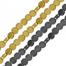 Perline di Ematite Rotonde Piatte 3.9 mm Ø0.8 mm (~108 Pezzi)