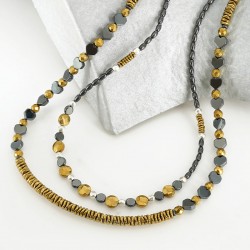 Perline di Ematite Rotonde Piatte 5.7 mm Ø1 mm (~69 Pezzi)