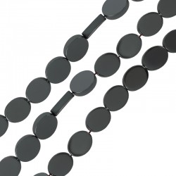 Hematite Bead Oval Flattened 8x10mm Ø1.1mm (~39pcs)