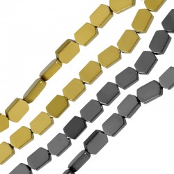 Hematite Bead Hexagon Flat 4x5.8mm Ø1.1mm (~68pcs)