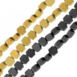 Αιματίτης Χάντρα Εξάγωνο Επίπεδο 4mm Ø1.1mm (~98τμχ)