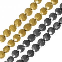 Perle Hématite Ronde Plate Facettée 4 x 2.7 mm Ø 0.7 mm (~97 Pièces)