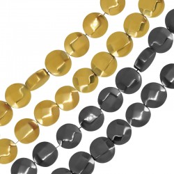 Perline di Ematite Rotonde Piatte Sfaccettate 6 mm Ø1 mm (~66 Pezzi)