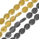 Hematite Bead Oval Flat Faceted 8.4x10mm Ø1.1mm (~40pcs)