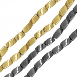 Αιματίτης Χάντρα Σωληνάκι Τετράγωνο 5x8mm Ø1.4mm