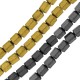 Hematite Bead Tube Hexagon 6.4x7.5mm Ø~1.5mm (~52pcs)