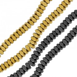 Entretoise en Hématite Facettée 4 x 2 mm Ø 1.1 mm (~184 Pièces)
