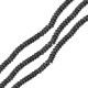 Entrepieza de Hematita Cuadrado Facetado 4x2/2mm(Ø1,1mm)(~40pcs/tira)