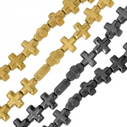 Croix Coulissante en Hématite 6 mm Ø1 mm (~62 Pièces)
