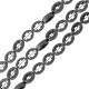 Hematite Slider Oval with Cross 6x8mm Ø1mm (~49pcs)