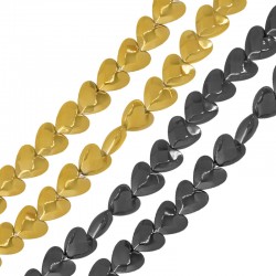 Hematite Slider Heart Faceted 4mm Ø0.8mm (~107pcs)