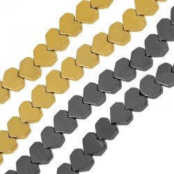 Perla di Ematite a Forma di Cuore Piatta 6.2X5.5 mm Ø1.1 mm (~79 Pezzi)