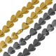 Hematite Slider Heart Flat 6.3x5.7mm Ø1mm (~73pcs)