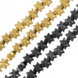 Perle en Hématite Étoile 6.5 x 7.5 Mm/3.2 mm Ø 1.1 mm (~60 Pièces)