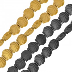 Hematite Bead Shell 8.5x7.9mm/3.7mm Ø1.1mm