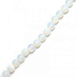 Bola Semipreciosa de Opalina Facetada 8mm (~48pcs/tira)
