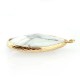 Howlite Pendant Teardrop with Brass Setting 30mm
