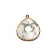Pendentif en Howlite en Forme de Goutte avec Monture en Laiton 30 mm
