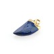 Lapis Tooth Charm with Brass Setting 11x17mm
